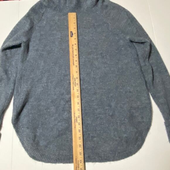 Style & Co Sweater Waffle Knit COWLNECK Texture L Blue Tunic Oversized Lagenlook - Picture 4 of 10